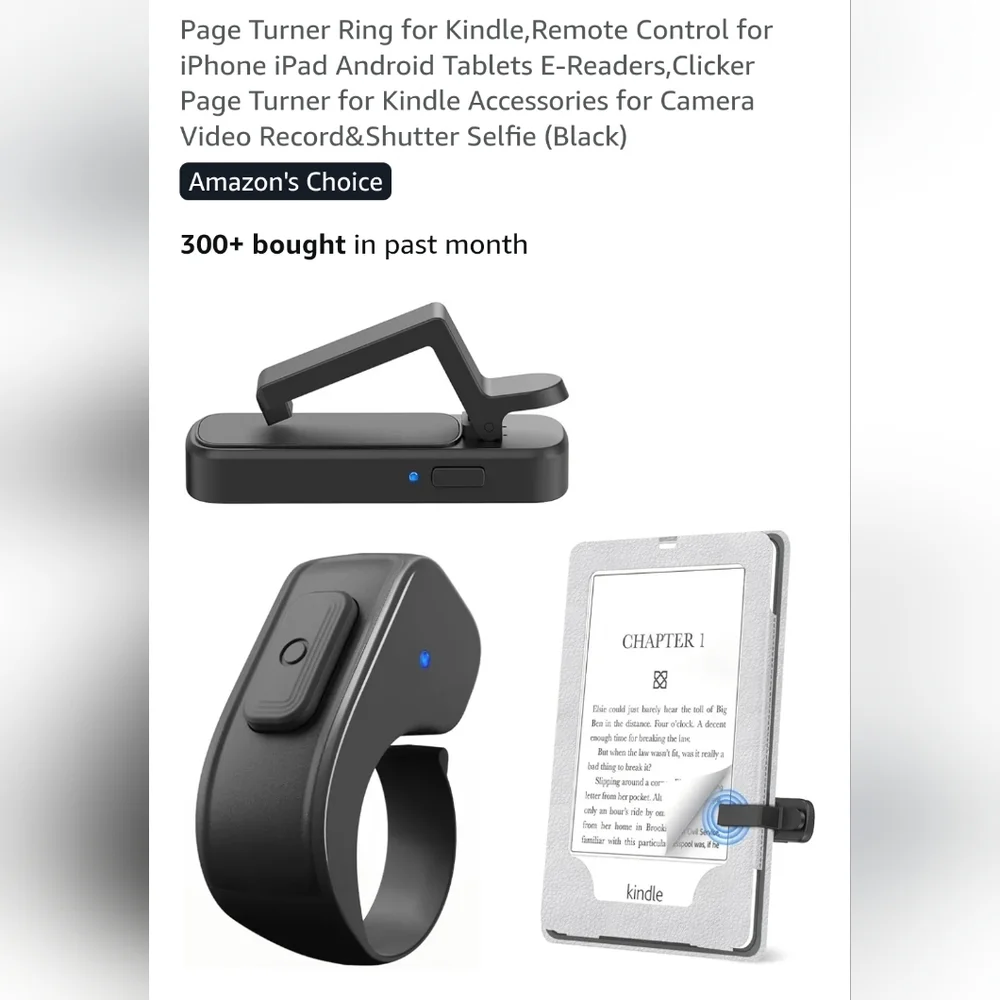 Black RF Remote Control Page Turner for Kindle